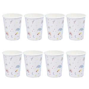 Under the sea mermaid paper cups with iridescent foil finish for magical parties