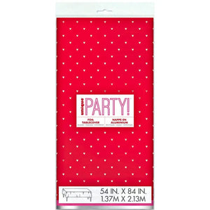 Red and pink Valentine foil tablecover