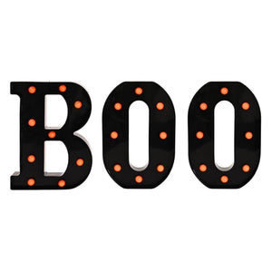 Black BOO LED Lighted Marquee Letters – Halloween Party Decor