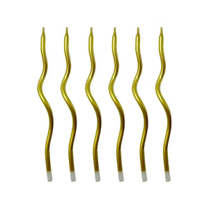 Gold wavy candles for cake decoration