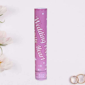 Confetti Cannon Pink 30cm Party Popper - White Heart Confetti
