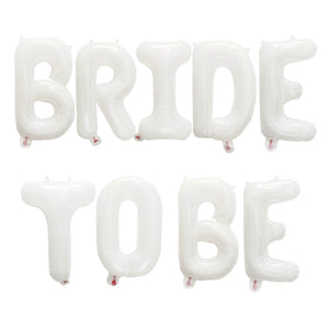 16-inch White BRIDE TO BE Foil Balloon Banner