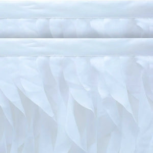 White Curly Willow Fabric Table Skirt