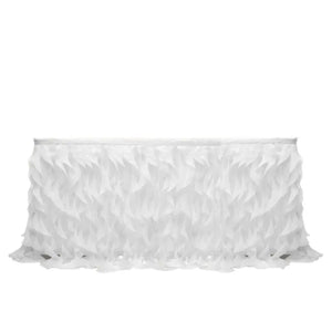 White Curly Willow Fabric Table Skirt