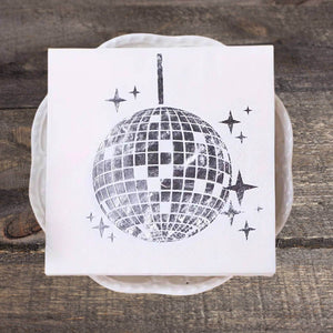 White Disco Ball Cocktail Napkins 16pk