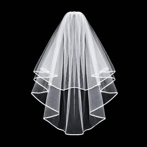 White Double Layer Bridal Wedding Veil