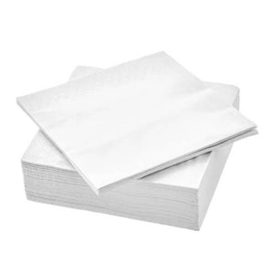 Stack of white disposable cocktail napkins value pack