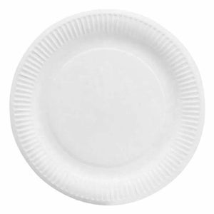 plain white round paper plates