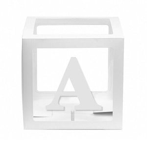 White Balloon Cube Box with Letter A