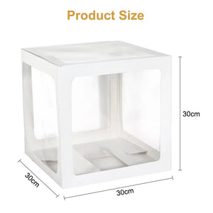 White Balloon Cube Box with Letter