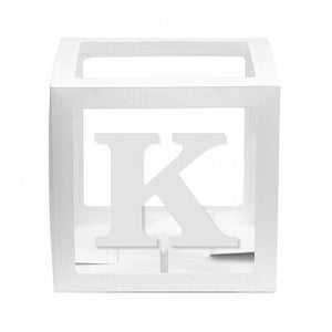 White Balloon Cube Box with Letter K
