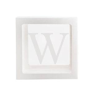 White Balloon Cube Box with Letter W