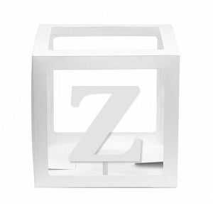 White Balloon Cube Box with Letter Z
