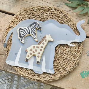 Wild Jungle Elephant Shaped Paper Plates 8pk