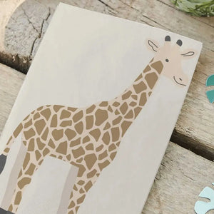 Wild Jungle Giraffe Shaped Paper Napkins 16pk