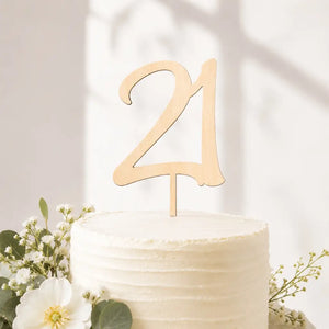 Wooden Age 21 Cake Topper