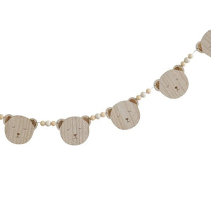 Wooden Teddy Bear Face Baby Shower Bunting