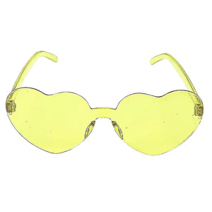 Yellow Love Heart Party Sunglasses