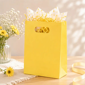 Yellow paper favour bags for celebrations
