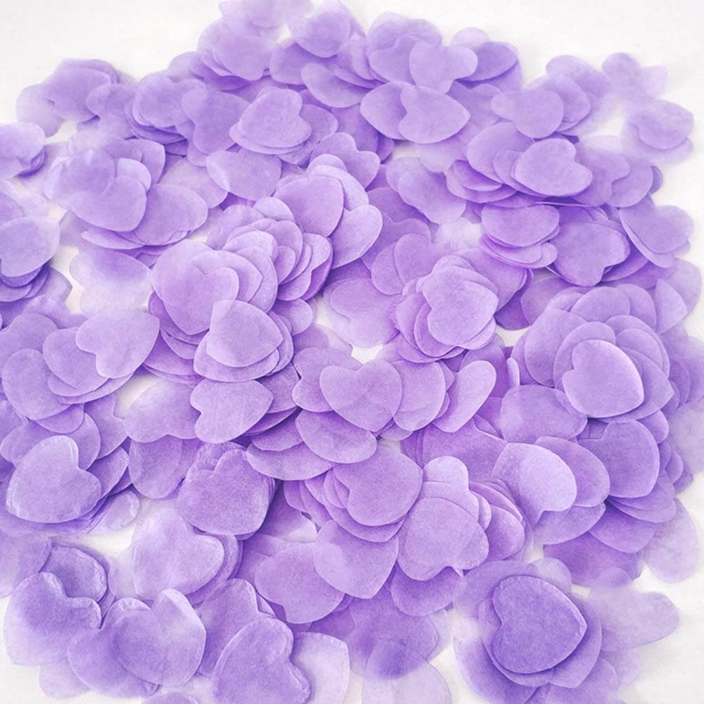 20g 1.5cm Heart Shaped Tissue Paper Confetti Table Scatters - Lilac