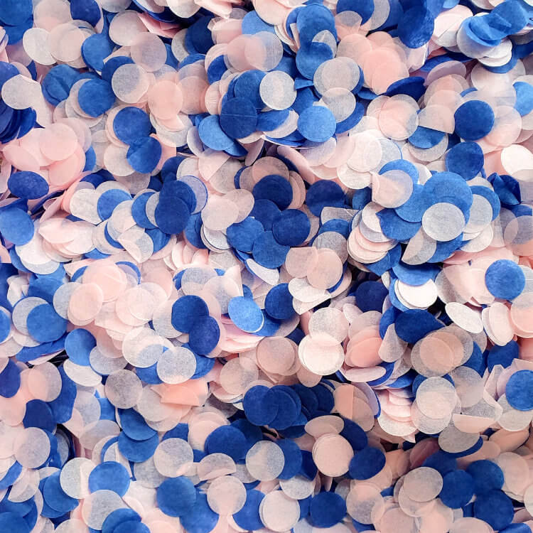 20g 1.5cm Round Circle Tissue Paper Party Confetti - Peach & Navy Blue