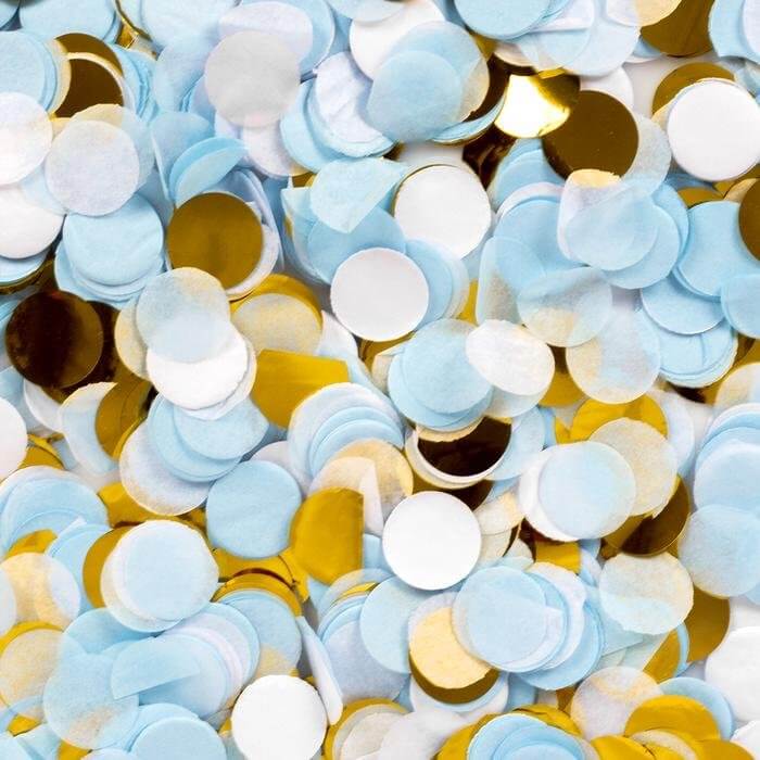 20g 1.5cm Round Circle Tissue Paper Party Confetti - Blue & Gold