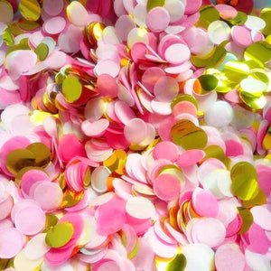 20g 1.5cm Round Circle Tissue Paper Party Confetti - Pink & Gold