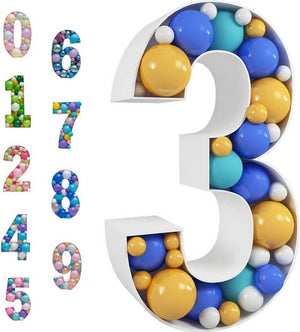 100cm Jumbo Balloon Mosaic Number Frame - Number 3