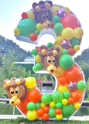 100cm Jumbo Balloon Mosaic Number Frame - Number 3