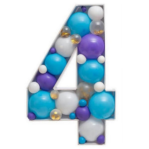 100cm Jumbo Balloon Mosaic Number Frame - Number 4
