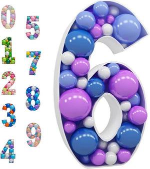 100cm Jumbo Balloon Mosaic Number Frame - Number 6