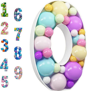 DIY Jumbo Balloon Mosaic Number Frame - Number 0 - Balloon Filling Boxes - Party Centrepiece Backdrops & Party Decorations