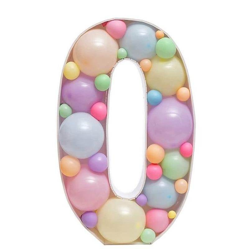 DIY Jumbo Balloon Mosaic Number Frame - Number 0 - Balloon Filling Boxes - Party Centrepiece Backdrops & Party Decorations