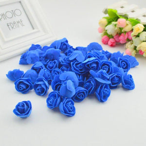 100pcs Artificial Foam Rose Flower Heads - Dark Blue
