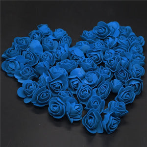 100pcs Artificial Foam Rose Flower Heads - Dark Blue