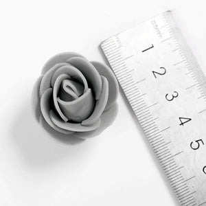 100pcs Artificial Foam Rose Flower Heads - Grey