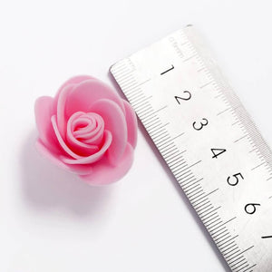 100pcs Artificial Foam Rose Flower Heads - Pink
