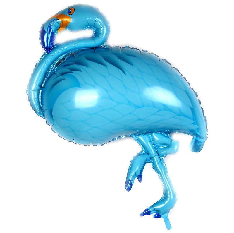 105cm Blue Flamingo Super Shape Inflatable Helium Foil Balloon - Online Party Supplies