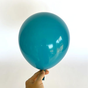 10" Retro Colour Latex Balloon 10 Pack - retro peacock blue