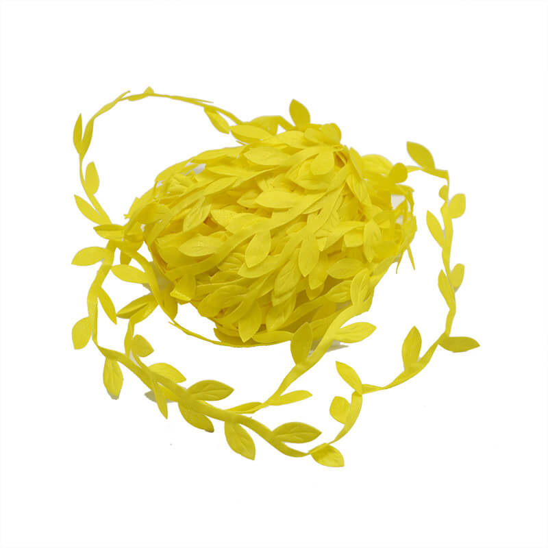 10m Artificial Yellow Leaf Vine Trim Ribbon Roll