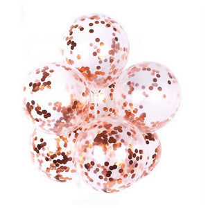 12" Online Party Supplies rainbow Champagne Foil Confetti Latex Party Balloon Bouquet - 10 Pieces