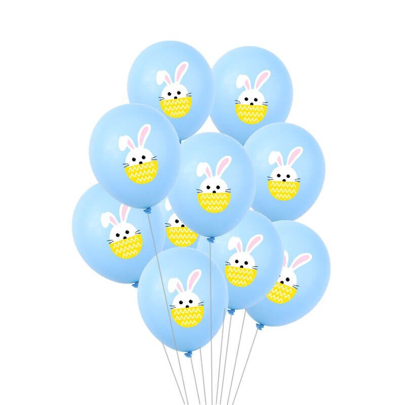 12 Inch Little Easter Bunny Rabbit Baby Blue Latex Balloon Pack of 10 - Easter Themed Party Supplies, Accessories, and Decorations