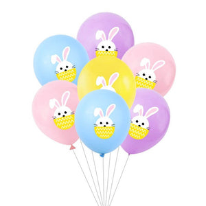 12 Inch Little Easter Bunny Rabbit Mixed Colour Latex Balloon Pack of 10