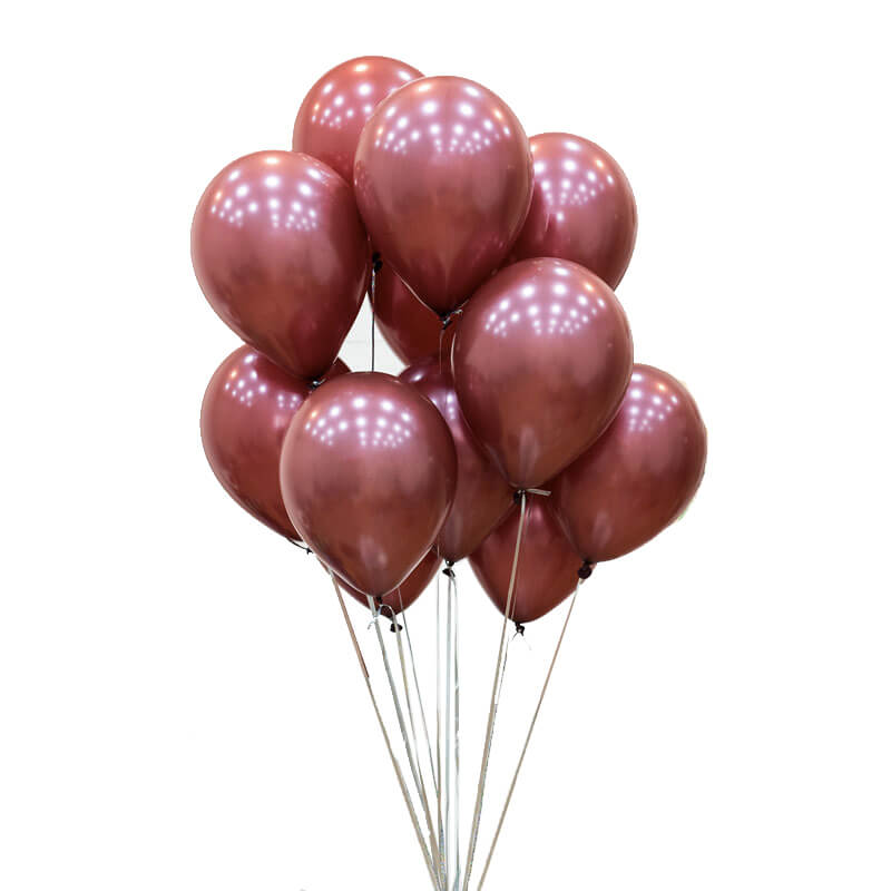 10inch Online Party Supplies Burgundy Red Latex Balloon Bouquet - 10 Pieces