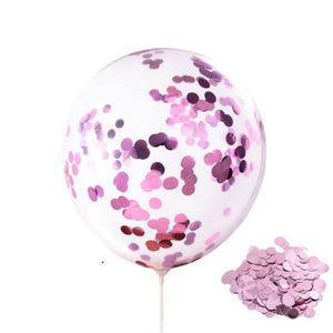 12" Online Party Supplies Pink Foil Confetti Latex Party Balloon Bouquet - 10 Pieces