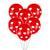 12" White Heart Polka Dot Red Latex Balloon Bouquet (Pack of 10)