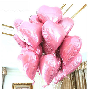 18" Pearl Pink Heart Shaped Foil Balloon Bouquet (Pack of 10)