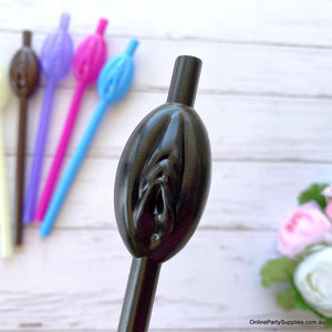 Online Party Supplies Naughty Bachelor Party Pussy Vagina Drinking Straws (pack of 10)