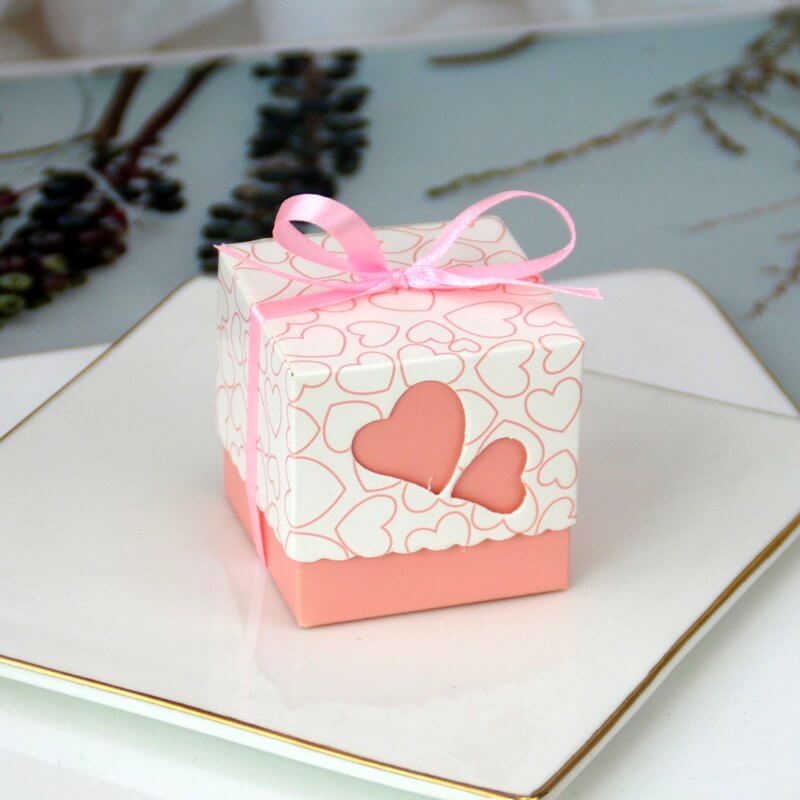 Love Heart Baby Shower Favour Box 10 Pack - Pink