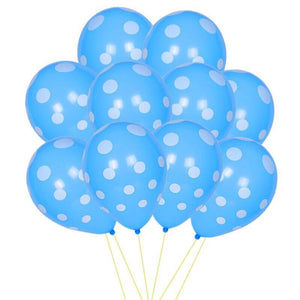 12" Online Party Supplies Sky Blue Polka Dot Latex Balloon Bouquet (Pack of 10)